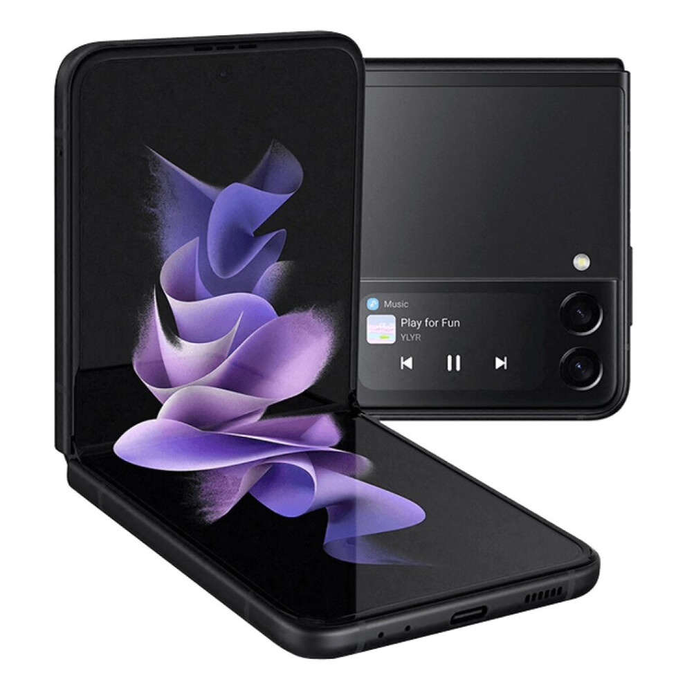Used Samsung Galaxy Z Flip 3 5G Foldable Smartphone SIM Free 128GB Phantom Black 