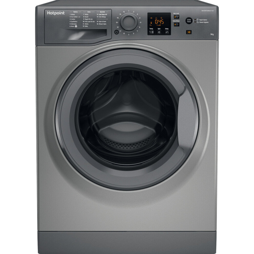 Hotpoint NSWM945CGGUKN 9kg Washing Machine with 1400 rpm - Graphite - B Rated 